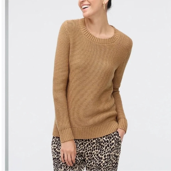 J. Crew Factory Tan Wool Blend Classic Crewneck Sweater Size Small - Picture 8 of 11
